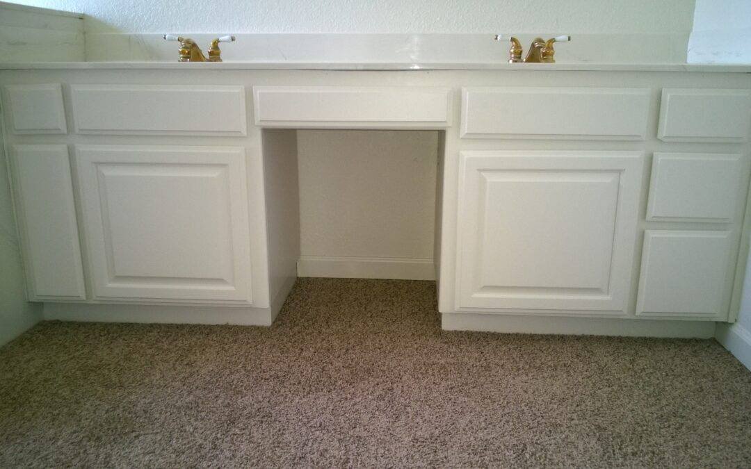 How White Bath Cabinet Looks Modern